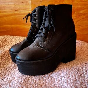 Black Platform Ankle Boots